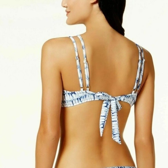Jessica Simpson Blue Tie Dye Back Tie 2 PC Bikini EUC SZ L - Picture 2 of 11